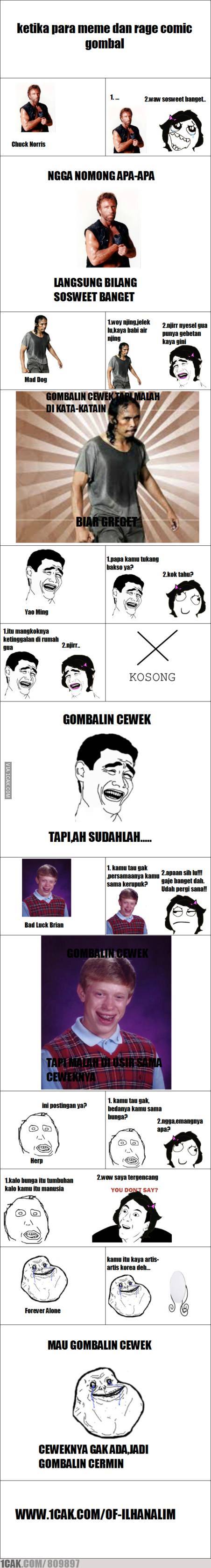 Ketika Para Meme Dan Rage Comic Gombal 1CAK For Fun Only